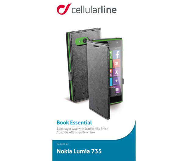 Cellularline Etui BOOK ESSENTIAL do Nokia Lumia 735 niebieskie - 1426788 - zdjęcie 2